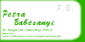 petra babcsanyi business card