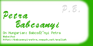 petra babcsanyi business card
